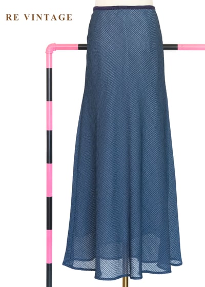 質感單品 - 湖畔的微褶莫蘭迪藍壓褶長裙（27"）8