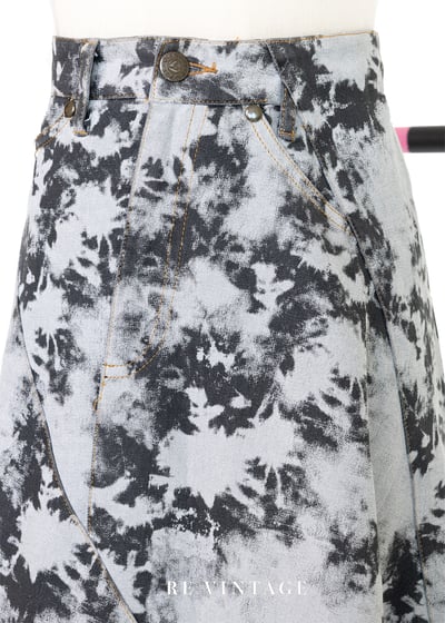 灰黑色暈染牛仔裙裙（27"）3