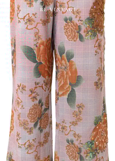 Orange Rose 粉色格紋高腰直筒褲（28"）4