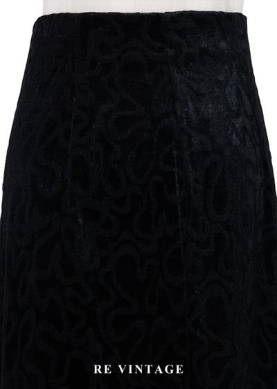 觸覺故事暗黑花朵絨布中長裙（24-26”)3