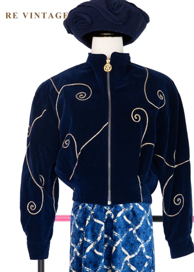 金線旋舞短版絨布外套7