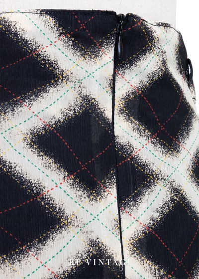 石墨方格三色線條長裙（29"）11