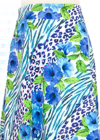 海島放肆夏天藍花中長裙（26"）8