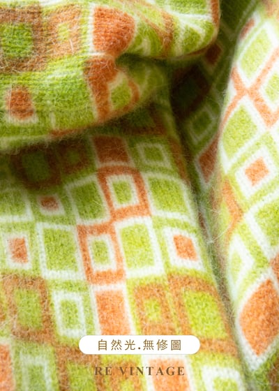 Geometric Spectrum 萊姆綠格紋毛衣外套14