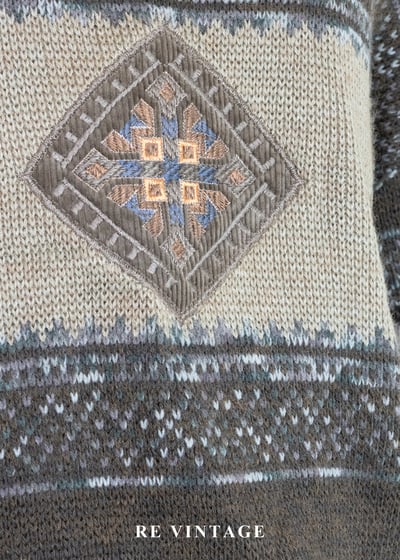 慢生活 - 北國之徑復古幾何緹花針織毛衣6