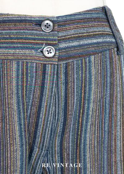 時空經緯 - 復古彩條微喇叭長褲（28"）5