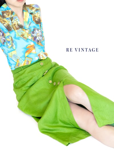 超級美の青草綠輕薄棉質長裙3