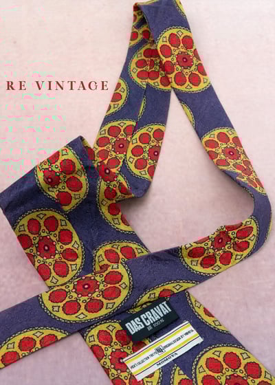 萬花筒效應- 紫紅撞色圓圖騰領帶3