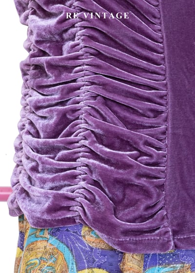 紫夜霓虹毛絨拉皺細肩帶背心7