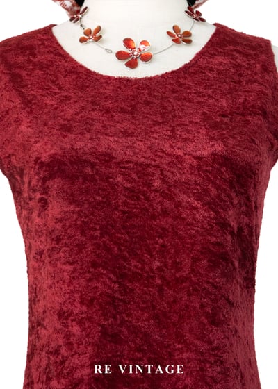 紅酒短絨火辣光澤長洋裝6