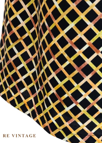 強烈黑與黃菱格紋長裙（26"）6