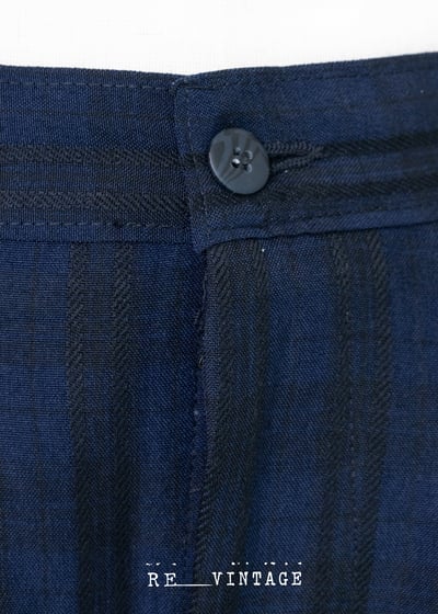 深藍色線條高腰西裝短褲（26"）8