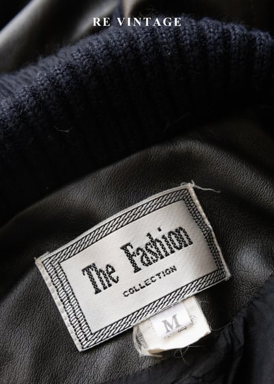 午夜拼接率性針織皮革外套16