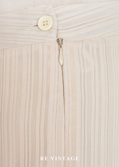 奶油白線條中國釦高腰直筒褲（27"）6