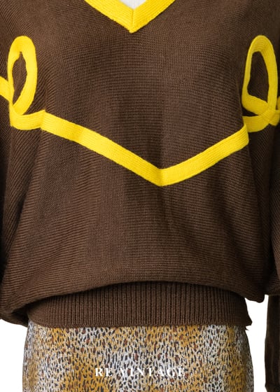 巧克力檸檬黃飛鼠袖調皮針織毛衣4