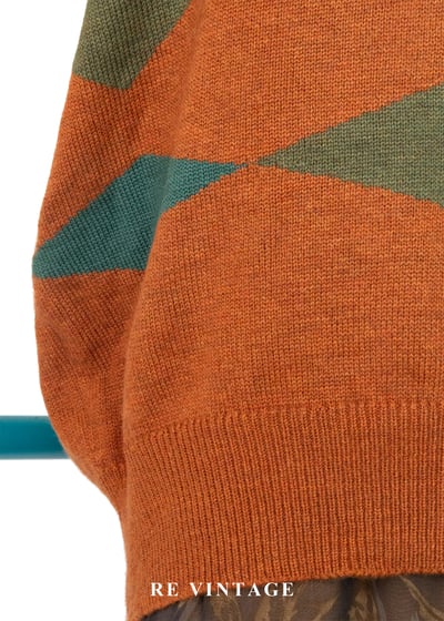 橘x綠 森林影子落日毛衣背心4