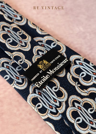 Navy Floral Block Tiles 美領帶6