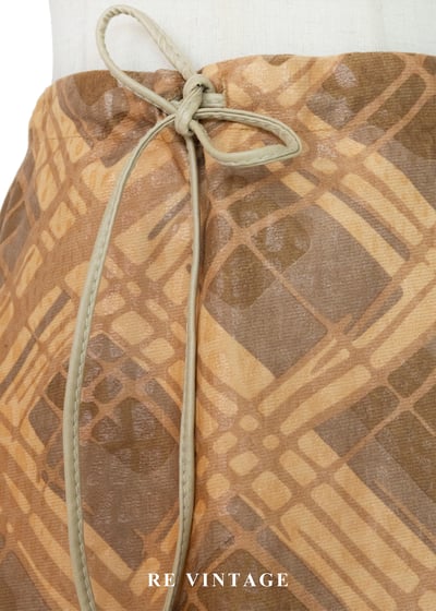 秋色麥穗菱格紋及膝裙（24-26"）5