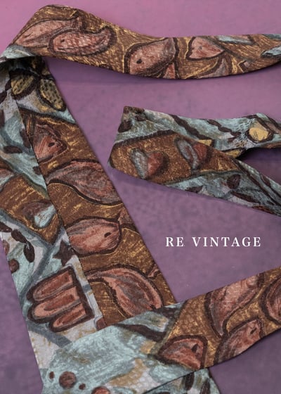 土橘泥褐交錯陶器花朵領帶6