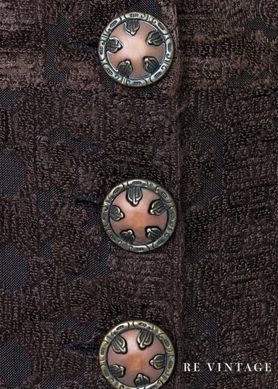 Yellow Brown Gradient 漂亮燒絨小花洋裝/長版背心8