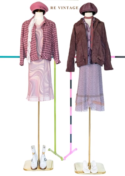 叛逆甜心 - 粉紅千鳥格毛呢拉鍊外套2