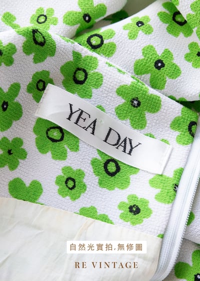 螢光綠小花夏日洋裝16