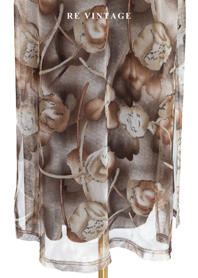 底片裡的暖棕花朵網紗長洋裝7