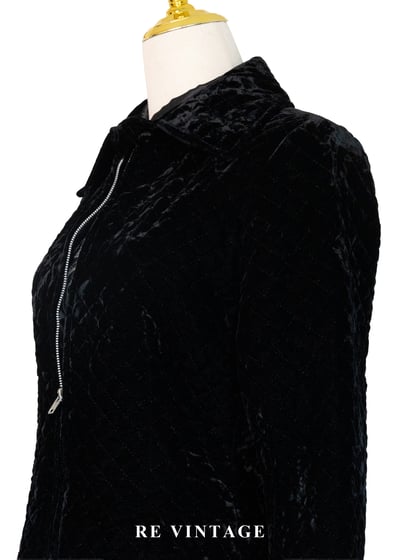 質感單品 - 沈黑菱格紋絨布迷你洋裝10