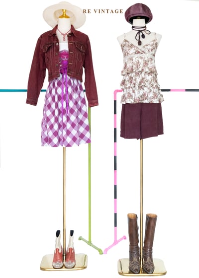 酒紅斑駁紋路高腰寬版五分褲（29"）2