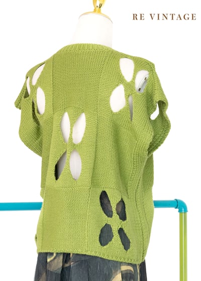 Jelly Green 四片幸運草簍空針織上衣8
