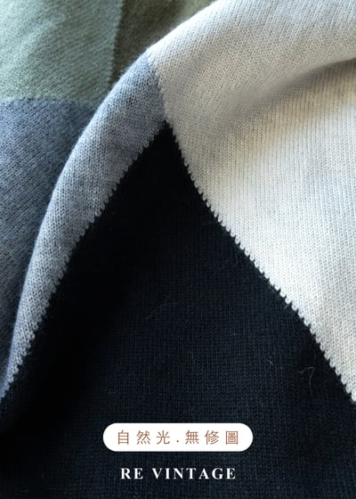 大地色拼接色塊針織毛衣11