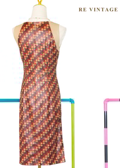 巴黎知性女孩紅棕十字紋洋裝11