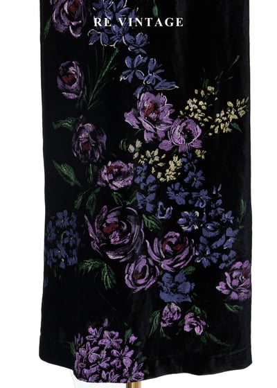 夜色花園 - 紫花盛開慶典絨布長洋裝6