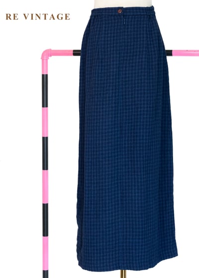 午夜藍調細格紋長裙（24-26”）8
