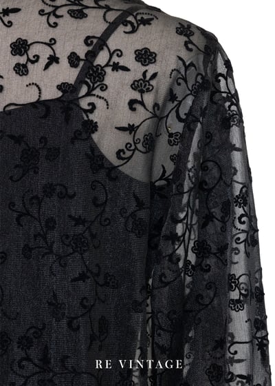 韓國製 - Dark Night 小花魔女長版襯衫罩衫11