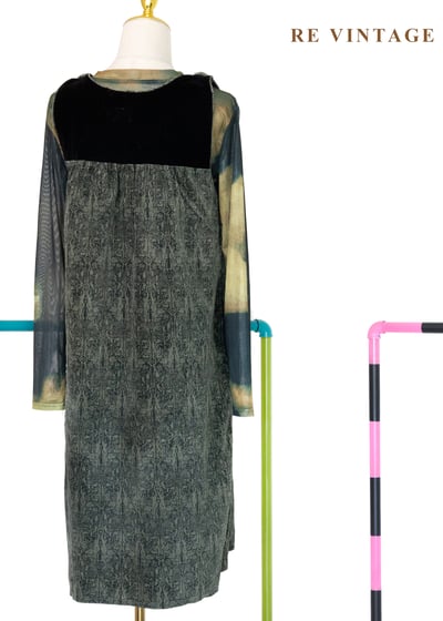 苔影紋路燈芯絨洋裝11