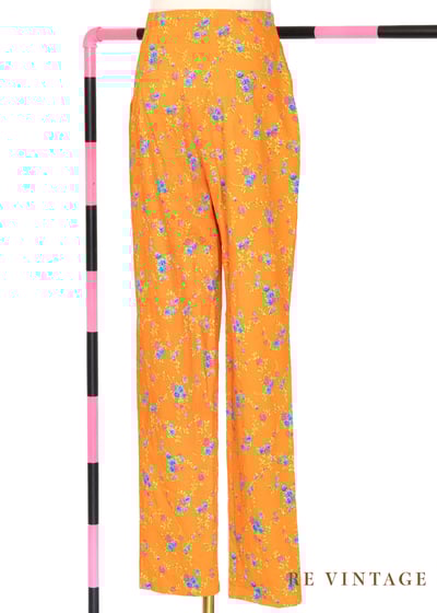 亮橘子色藍玫瑰高腰小腳褲（24"）6