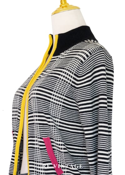 Sporty撞色黑格紋針織外套7