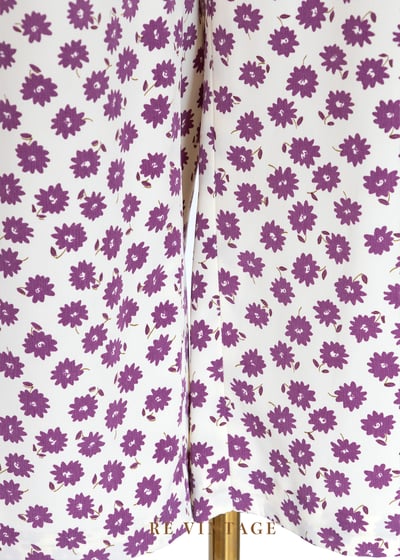 紫色小花寬版褲褲（32-34"）8