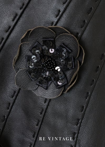 立體小花皮革美裙（26"）10