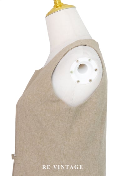 質感單品 - 燕麥色小白花長洋裝10