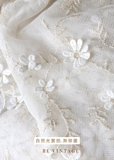 法式金光花語刺繡透膚洋裝15