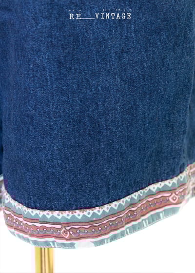 嬉皮圖騰寬版牛仔吊帶短褲6