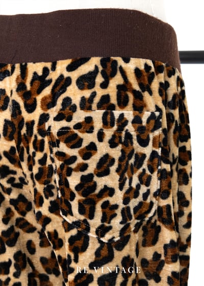短毛絨布豹紋喇叭褲（27")7