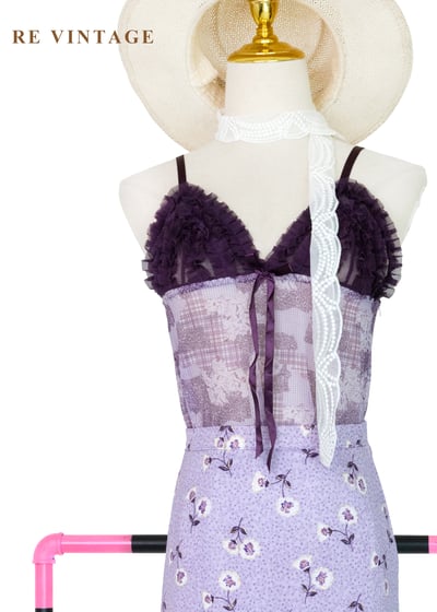 午夜的紫色華爾滋Paisley拼接細肩帶背心1