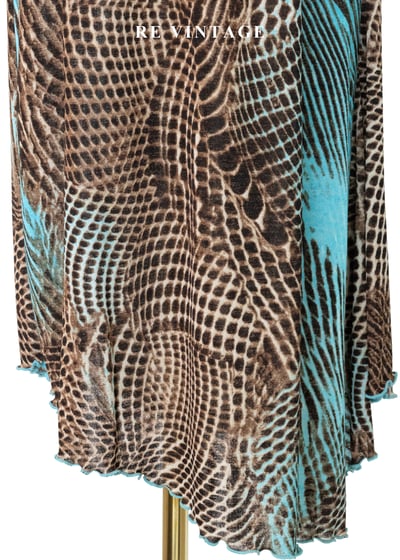 蛇紋錯位美感 - 湖水藍幻象及膝裙（24-29"）4