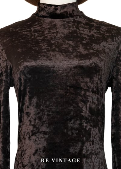 義大利製質感單品 - 深咖啡色俐落現代感絨布洋裝7