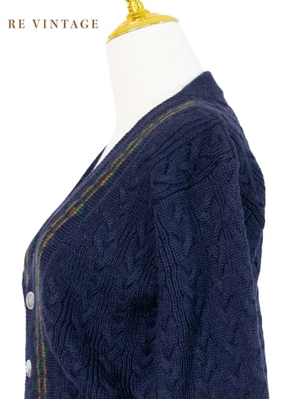 書生學院派深藍色魚骨紋針織外套10