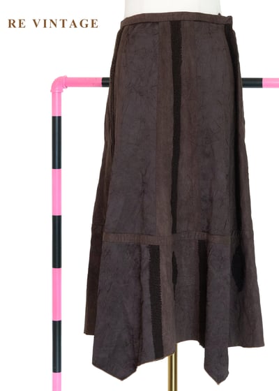 深巧克力色工藝拼貼皺摺美裙（25"）6