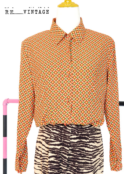 五號骰子橘紅色長袖襯衫2